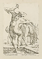 Donkey Driver with His Herd, from Di Bologna l'Arti per via D'An.ibal' Ca.rac, plate 32, Giuseppe Maria Mitelli  Italian, Etching; first state of three (Bertarelli)