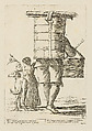 Vendor of Dry Goods, from Di Bologna l'Arti per via D'An.ibal' Ca.rac, plate 34, Giuseppe Maria Mitelli  Italian, Etching; first state of three (Bertarelli)