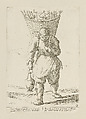 Man Carrying Bread in a Basket, from Di Bologna l'Arti per via D'An.ibal' Ca.rac, plate 35, Giuseppe Maria Mitelli  Italian, Etching; first state of three (Bertarelli)