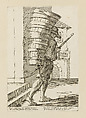 Man Carrying a Barrel of Wine, from Di Bologna l'Arti per via D'An.ibal' Ca.rac, plate 36, Giuseppe Maria Mitelli  Italian, Etching; first state of three (Bertarelli)