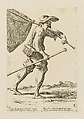 Fisherman, from Di Bologna l'Arti per via D'An.ibal' Ca.rac, plate 37, Giuseppe Maria Mitelli  Italian, Etching; first state of three (Bertarelli)