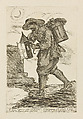 Vendor of Cooked Apples and Pears by Moonlight, from Di Bologna l'Arti per via D'An.ibal' Ca.rac, plate 39, Giuseppe Maria Mitelli  Italian, Etching; first state of three (Bertarelli)