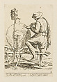 Knife Grinder, from Di Bologna l'Arti per via D'An.ibal' Ca.rac, plate 40, Giuseppe Maria Mitelli  Italian, Etching; first state of three (Bertarelli)