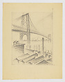 Study for "Manhattan Bridge" (#1), Arnold Rönnebeck American, Graphite