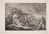 The Battle of Bunker's Hill (June 17, 1775), Johann Gotthard Müller (German, Bernausen 1747–1830 Stuttgart), Engraving; second state of seven (Rümelin)