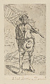 Plate 1: Vendor of distaffs and reels, Simon Guillain II  French, Etching