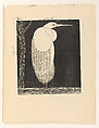 Egret, Samuel Jessurun de Mesquita Dutch, Woodcut; only state
