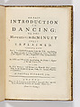 An Easy Introduction to Dancing: or, the Movements in the Minuet full explained., Designed and etched by George Bickham, Jr. (British, London ca. 1704–1771 Richmond, Surrey), Illustrations: etching