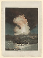 Eruption of Mount Etna, Edward Savage  American, Mezzotint printed in color