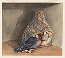 Young Woman from Bône, Olivier Bro de Comères  French, Watercolor and pen and ink over graphite