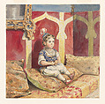 A Two-Year-Old Girl from a Prominent Family in Algiers, Olivier Bro de Comères  French, Watercolor over graphite