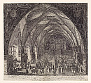 Interior View of Vladislav Hall at Prague Castle during the Annual Fair, Aegidius Sadeler II (Netherlandish, Antwerp 1568–1629 Prague), Engraving