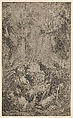 The Transfiguration of Christ on Mount Tabor, with Moses and Elijah, three disciples below, Camillo Procaccini Italian, Etching; first state of two