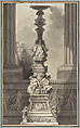A Monumental Candelabrum with Victory Figure, Jean Guillaume Moitte  French, Pen, India ink and gray wash