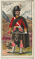 English Army Officer, "Argyl" Highlanders, from the "Military Series" (T81a), issued by Recruit Little Cigars, Recruit Little Cigars  American, Commercial color lithograph