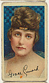 Grace Cunard, from the "Movie Stars" series (T82), issued with Recruit Little Cigars, Athletic Little Cigars, and Coupon Cigarettes by Liggett & Myers Tobacco Company, Liggett & Myers Tobacco Company American, Commercial color lithograph