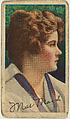 Mae Marsh, from the "Movie Stars" series (T82), issued with Recruit Little Cigars, Athletic Little Cigars, and Coupon Cigarettes by Liggett & Myers Tobacco Company, Liggett & Myers Tobacco Company American, Commercial color lithograph