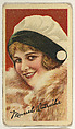 Muriel Ostriche, from the "Movie Stars" series (T82), issued with Recruit Little Cigars, Athletic Little Cigars, and Coupon Cigarettes by Liggett & Myers Tobacco Company, Liggett & Myers Tobacco Company American, Commercial color lithograph