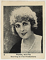Pearl White, Starring in Fox Productions, from the "Movie Stars" series (T83), issued with Egyptian Prettiest Cigarettes by Schinasi Brothers Tobacco Company, Schinasi Brothers Tobacco Company  American, Commercial photolithograph