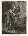 Christ carrying the cross, at right the two thieves on the road to Calvary, two crosses in the background, after Reni (?), John Keyse Sherwin (British, East Dean, Sussex 1751–1790 London), Engraving and etching