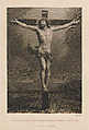 Christ on the cross, a town in the background, after Reni, Antonio Dalco (Italian, 1802–1888), Engraving