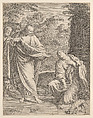 Christ and the woman of Canaan, Pietro del Po  Italian, Etching
