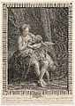 Venus caressing Cupid, Carlo Antonio Porporati Italian, Engraving; fourth state of four (De Vesme)