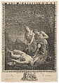 Adam and Eve kneeling at right and lamenting the death of Abel, who is lying in the foreground, Carlo Antonio Porporati  Italian, Engraving; fourth state of four (De Vesme)