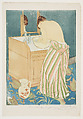 Woman Bathing (La Toilette), Mary Cassatt (American, Pittsburgh, Pennsylvania 1844–1926 Le Mesnil-Théribus, Oise), Drypoint and aquatint, printed in color from three plates; fourth state of four (Mathews & Shapiro)