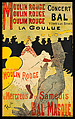 Moulin Rouge: La Goulue, Henri de Toulouse-Lautrec (French, Albi 1864–1901 Saint-André-du-Bois), Lithograph printed in four colors; three sheets of wove paper