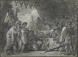 Manlius Torquatus Condemning His Son to Death, Jean Simon Berthélemy  French, Charcoal, brush and gray wash and white gouache