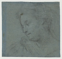 Young woman in bust-length turning to the left, Paolo Veronese (Paolo Caliari)  Italian, Soft, grayish black chalk, with slight highlights in white gouache or chalk