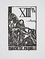 Marie le reçoit (Mary receives Him), plate 13 from "Chemin de Croix" (Stations of the Cross), Jean Charlot  French, Woodcut
