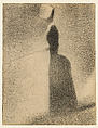 A Woman Fishing, Georges Seurat (French, Paris 1859–1891 Paris), Conté crayon