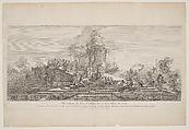 Installation of Fireworks Held at Versailles in 1729 for the Birth of the Dauphin, Juste Aurèle Meissonnier  French, Etching