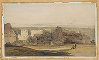 An Extensive Building with Farm Buildings and Church Ruin, Thomas Girtin  British, Watercolor with touches of gum