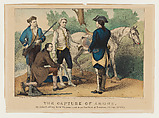 The Capture of Andre by John Paulding, David Williams and Isaac Van Wart, at Tarrytown, New York, September 23, 1780, Currier & Ives  American, Hand-colored lithograph
