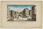 L'Entré triumphale des Troupes royales a Nouvelle Yorck – Der Einzug der Königlichen Volcker in Neu Yorck [The Triumphal Entry of Royal Troops into New York], Anonymous, French, 18th century  French, Hand-colored etching and engraving