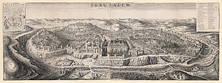 Prospect of Jerusalem, Wenceslaus Hollar  Bohemian, Etching; margin where Overton's address would have appeared has been trimmed off this impression and so the state cannot be determined.
