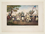 The Surrender of General Burgoyne at Saratoga, New York, October 17th, 1777, Otto Knirsch  American, born Germany, Hand-colored lithograph