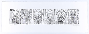 Six Gothic Churches (St. Denis; Troyes; Sens; St. Urbain (Troyes); Moulins; Senlis), Amy Namowitz Worthen American, Engraving (from six plates) on Gamblin Portland Black ink on Magnani 1404 Incisioni paper