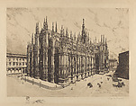 Cathedral, Milan, Otto Henry Bacher American, Etching and roulette