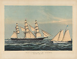 Discharging the Pilot, Charles Parsons  American, Hand-colored lithograph