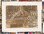 Temple of Hatshepsut, Philip Pearlstein  American, Sugar-lift aquatint with roulette