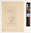 Design for a book binding for "Aurora Leigh" by Elizabeth Barrett Browning, Bertram Goodhue  American, Graphite