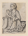 Woman with Two Children, Master bxg  German, Engraving