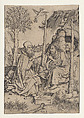 St. Anthony Visits St. Paul, Master bxg  German, Engraving