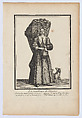 Woman selling turfs of peat, Jean Baptiste Bonnart, Etching