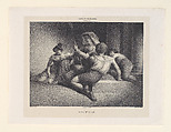 Le Fileuse (Le Pauve Famille), from "Galerie du Palais Royal", Antoine Jean Weber  French, Lithograph on chine collé