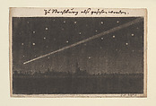 A Comet Above Strasbourg at Night, Johann Adam Seupel  German, Mezzotint